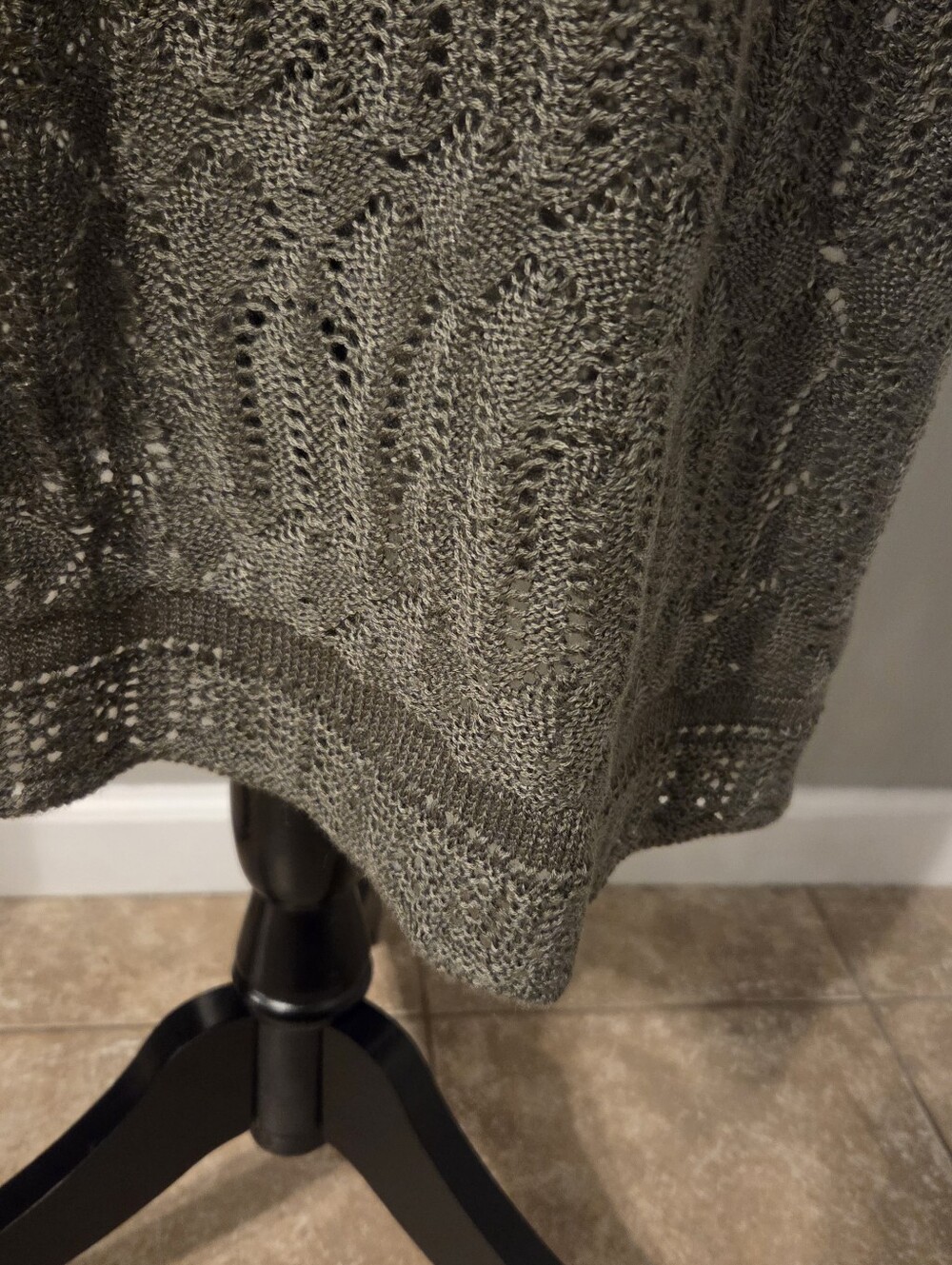 Olive Crochet Womens Boho Open Knit Longline Festival Cardigan Duster. Sz XL - Picture 4 of 8